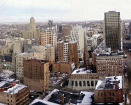 2010-02 Buffalo (1) 2010 -Downtown Buffalo from the HSBC building (don't think my stitch software worked very well)
