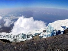 Panorama 1 2015 - The Rebmann glacier, Mt Kilimanjaro