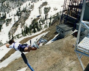 Bungee Jumping My one and only Bungee jump. Been there, done that. Hero Image: Me: Squaw Valley,CA
