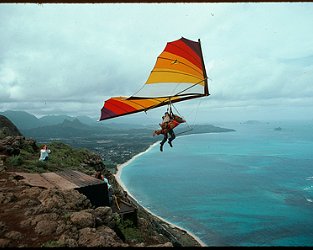 Hang Gliding I took hang gliding lessons on the East coast of Oahu in 1980 Hero Image: Not me (photo courtesy of the internet)
